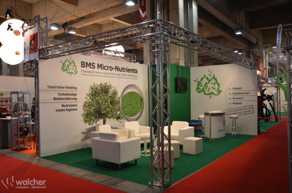 Stand BMS a Interpoma 2014, Fiera Bolzano, realizzato da Walcher Messebau