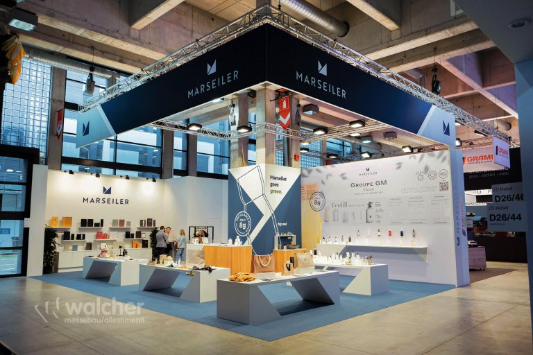 Messestand Marseiler, Hotel Messe Bozen 2024, realisiert von Walcher Messebau