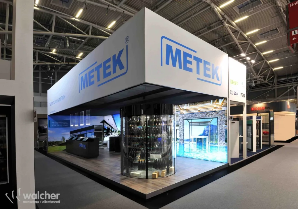 Messestand Metek auf der BAU 2017 in München, realisiert von Walcher Messebau