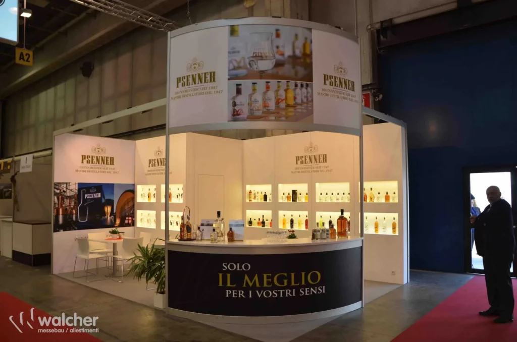 Messestand Psenner auf der Vinitaly 2016 in Verona, realisiert von Walcher Messebau
