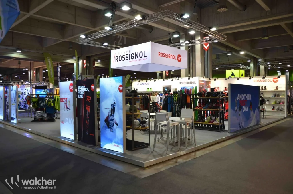 Messestand Rossignol auf der Prowinter 2018 in Bozen, realisiert von Walcher Messebau