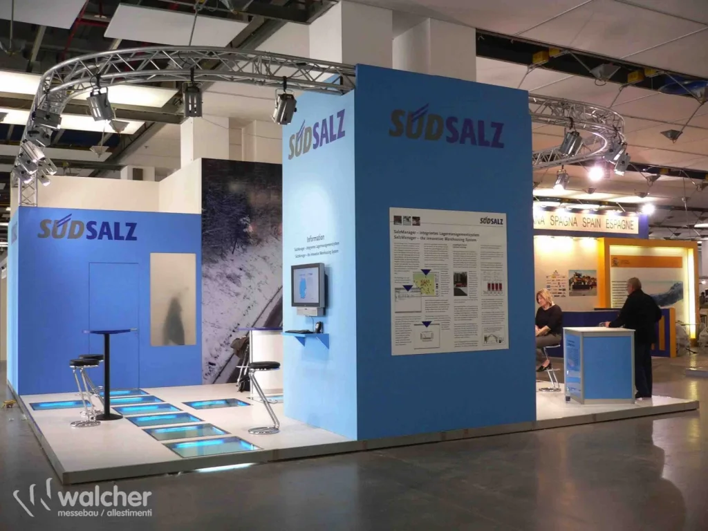 Messestand Südsalz auf der IFAT 2008 in München, realisiert von Walcher Messebau